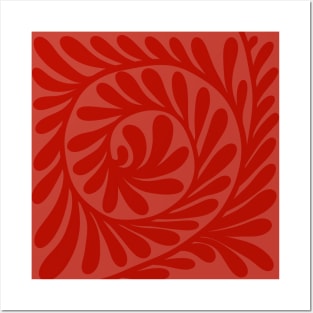 SPIRAL RED LEAVES Posters and Art